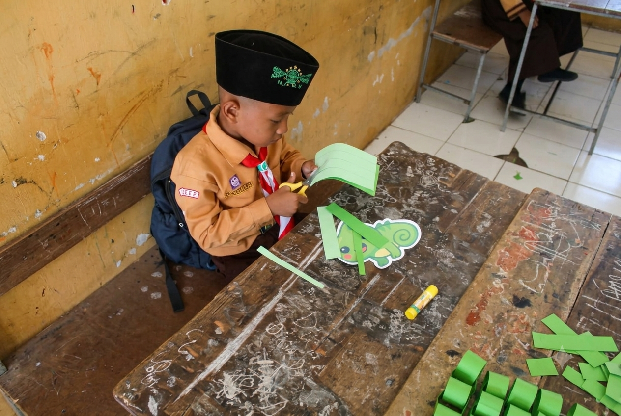 Menghias kelas (2B)